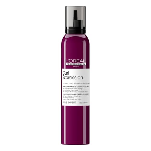 L'Oréal Professionnel Paris Crema-in-Mousse, Multi-Beneficio 10-in-1, Per Capelli Ricci e Voluminosi, Arricchita con Glicerina, Urea H e Semi di Ibisco, Serie Expert Curl Expression, 250 ml