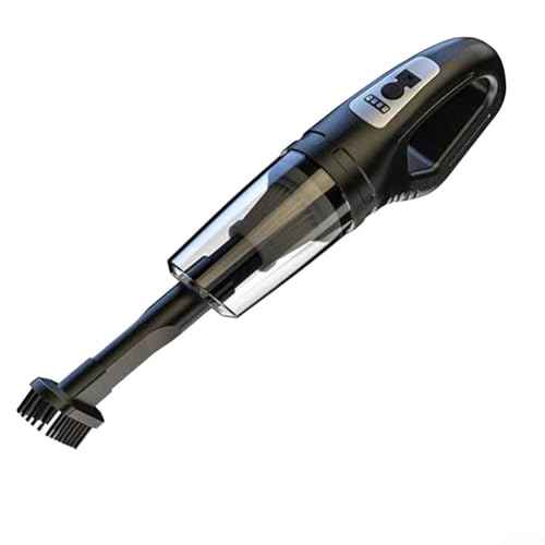 Aspiradora de mano ligera inalámbrica para coche, recargable, portátil, con varias boquillas para una limpieza profunda del interior del vehículo (negro regular)