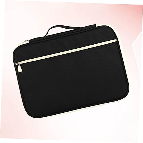 Angoily Multi-Functional A4 Document Bag Zipper Portable Briefcase Organizer for Men and Women Versatile Storage Case for Business Trips and Meetings Black4