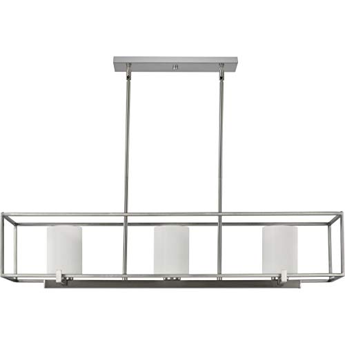 Progress Lighting Chadwick Collection 3-Light Etched Opal Glass Modern Chandelier Light Brushed Nickel, 8.75x40.00x40.00 by Progress Lighting - Image 2