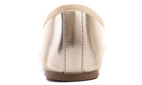 Feversole Women's Macaroon Colorful Memory Foam Cushion Insock Patent Ballet Flat Gold Size 7.5 M Us #TOP1