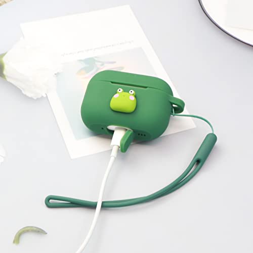 Wonhibo for Airpods Pro 2 Case, Cute Silicone Cover for Airpod Pro 2nd with Keychain (Frog)