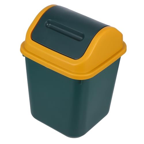 Cubo de basura con tapa abatible para baño y espacios reducidos