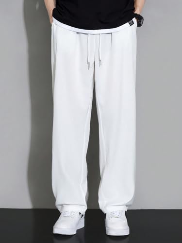 Image of dockstreet Men's /Unisex Open Bottom Drawstring Pure Cotton Stretchable Baggy Jogger Pants