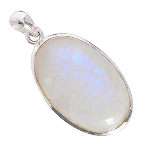 Pendentif argent 925 et pierre de lune arc-en-ciel RI-5619 pour sublimer une peau sensible