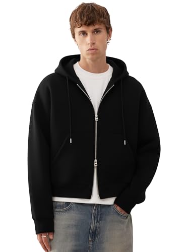Maniac Store Maniac Men's Solid Black Cotton Fleece Hooded Sweatshirt - Image 2