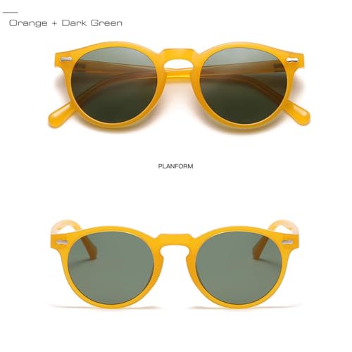 Lunettes de soleil rondes UV400 à rivets pour look rétro chic noir