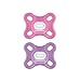 MAM Comfort Ciuccio in Set da 2, 100% Silicone ideale per i neonati, con Custodia Porta Ciuccio, 0-2 mesi, rosa e viola