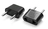 Plug Adapter for USA Flat to Europe Round Pin