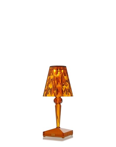 Kartell Battery Lampada da Tavolo 0.8 W, Ambra, 12x26x12 cm, Trasparente