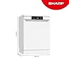 SHARP QW-NA1CF47EW, Freestanding, Dishwasher, 13 Place Settings, White LED Display, Active Drying, White Colour
