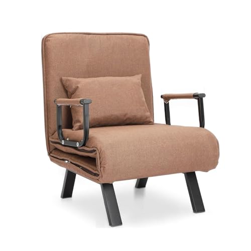 GREENSAPPIRE Schlafsessel 4 in 1 mit Bettfunktion Klappsessel Sofabett Schlafsofa Klappbett Relaxsessel Gästebett für Wohnzimmer bis 150kg belastbar Braun GREENSAPPIRE Schlafsessel 4 in 1 mit Bettfunktion Klappsessel Sofabett Schlafsofa Klappbett Relaxsessel Gästebett für Wohnzimmer bis 150kg belastbar Braun