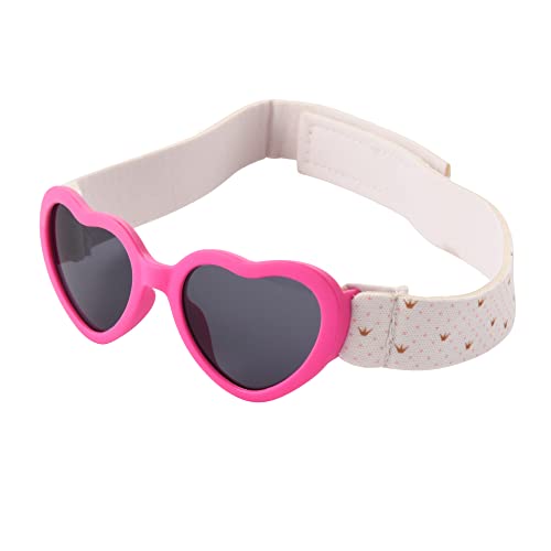 Foster Grant Girls Anni Sunglasses, Pink With Crown Heart Strap, 32 US