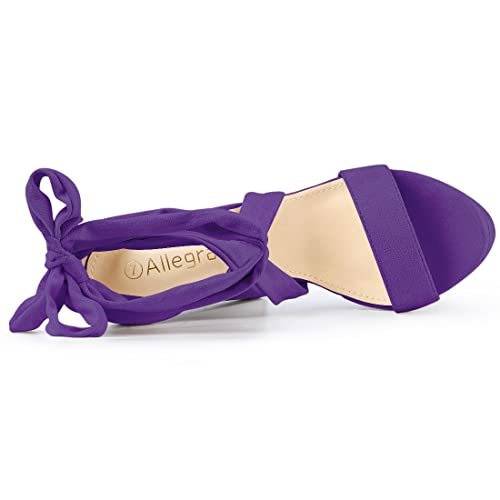 Allegra K Women's Lace Up Platform Block Heel Sandals4