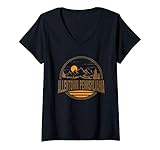 Womens Vintage Allentown Pennsylvania Mountain Hiking Print V-Neck T-Shirt
