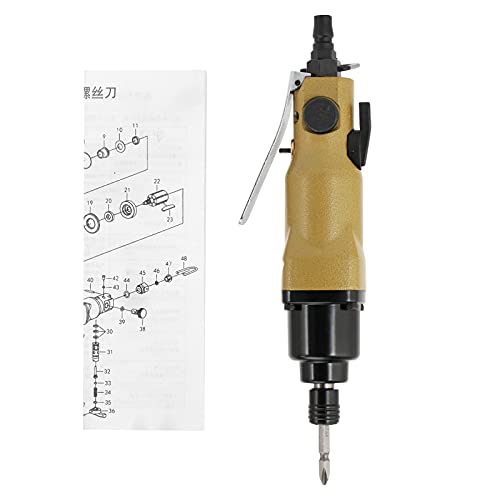 Destornillador neumático: 200 N.M 10000 rpm 10 H vástago recto reversible atornillador de aire herramientas neumáticas para aprietar/aflojar tuercas (amarillo)