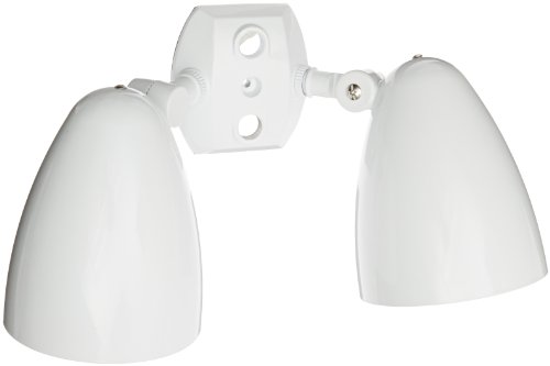 RAB Lighting HB2W HB1 Bullet Shaped Dual Floodlight Kit, PAR38 Type, Aluminum, 300W Power, White, Hardwired