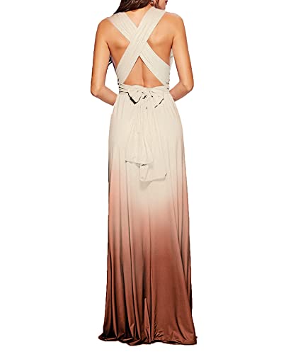 Image of Sexyshine Women's Backless Gown Dress Convertible Multi-Way Wrap Halter Cocktail Dress Bandage Bridesmaid Long Dresses