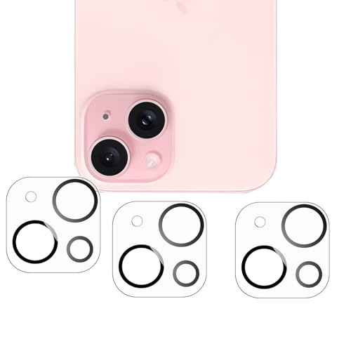 対応 iPhone 15 / 15 Plusカメラカバー レンズフィルム 【3枚セット 日本旭硝子製】露出オーバー防止 対応アイフォン 15 / 15 プラスレンズフィルム キズ防止 耐衝撃 飛散防止 全面保護 気泡ゼロ 自動吸着 貼り付け簡単いpほね15