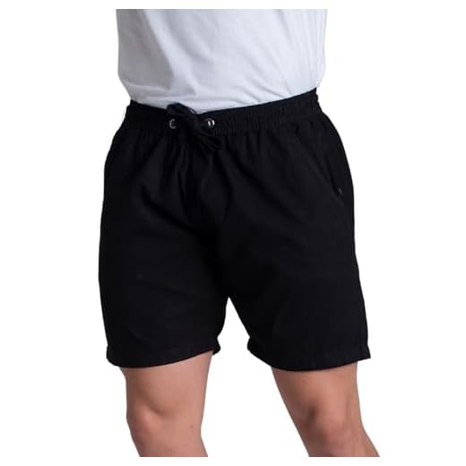 Short Mauricinho Sarja Brim Bermuda Masculina Colorida. (BR, Alfa, G, Regular, Regular, Preto)