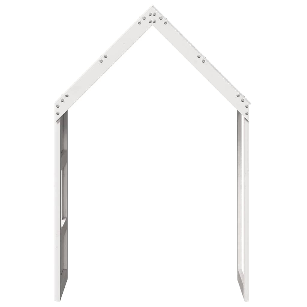 Techo para cama infantil, color blanco, madera maciza de pino, 55 x 84 x 132 cm, con acceso lateral abierto, accesorio de cama estable para habitación infantil, fácil de montar y ahorra