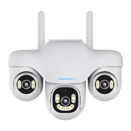 Image of XUGA - Cybernautt Series K18C 18MP 3 Lens PTZ 4G Sim Wireless Outdoor CCTV Camera with Three Side View | 360 | Night Vision | Motion Detection| All 3 Lens Mobile Operated | Use Air-tel 4G Sim