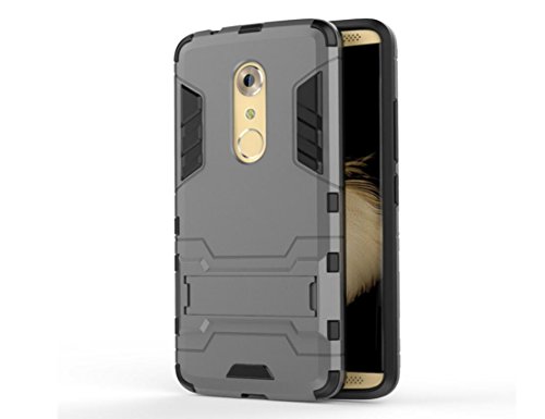 Bllosem ZTE Axon 7 Case Hybrid Dual Layer PC+TPU Full Body Shock Resistant Armour with Kickstand Function Case for ZTE Axon 7 Gray