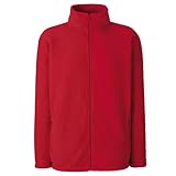 Chaqueta casual de forro polar con cremallera para niños/niños, unisex, de la marca Fruit of the Loom, Niños, color rosso, tamaño 9 años