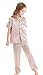 Horcute Kids Satin Short-Top and Long-Pants 2-Pieces Pajamas Sleepwears Set Champagne 120# 4-5Y