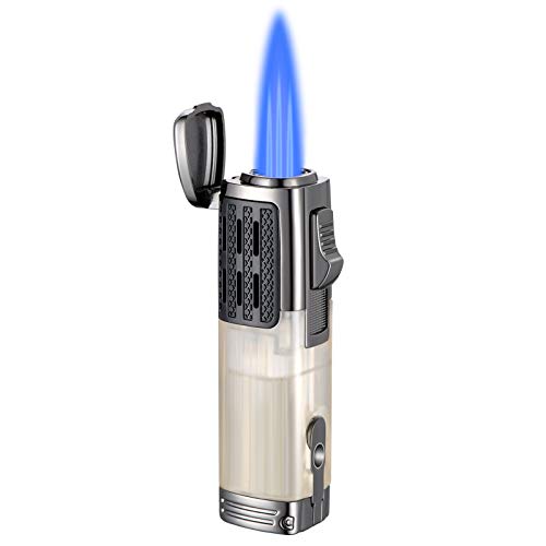 Obling Torch Lighters, Cigar Lighter, Triple Flame Butane Refillable Lighters, with Visible Gas Window and Cigar Punch, Gifts for Men- Butane Not Included