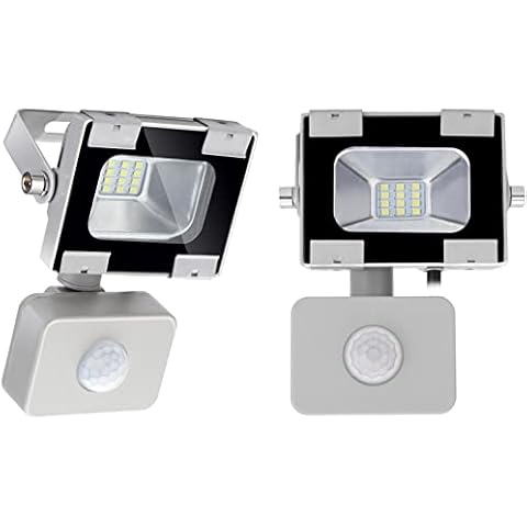 2 Pack Security Lights Outdoor Motion Sensor,10W LED Floodlight with PIR,Super Bright 800Lm,6500K Cold White,IP65 Waterproof LED Security Lights,Outside LED Flood Lights Motion Sensor for Yard,Garden Cover