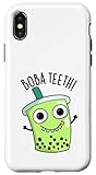 Installation facile Jeu de Mots Boba Teeth Funny Boba Teeth Coque pour iPhone X/XS
