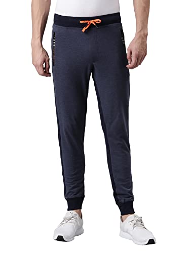 Image of F A S O Men's Super Combed Cotton Joggers | Color Block Design | Comfort Fit | Drawstring | Casual, Gym & Lounge Wear
