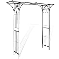 vidaXL Garden Arch, Garden Trellis for Climbing Plants Flower, Iron Arbor for Backyard Patio Lawn, Outdoor Plant Support Archway, Black