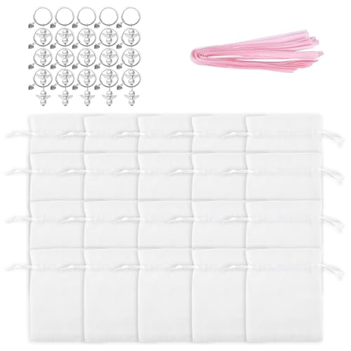 Set di 60 portachiavi con ciondolo a forma di angelo,