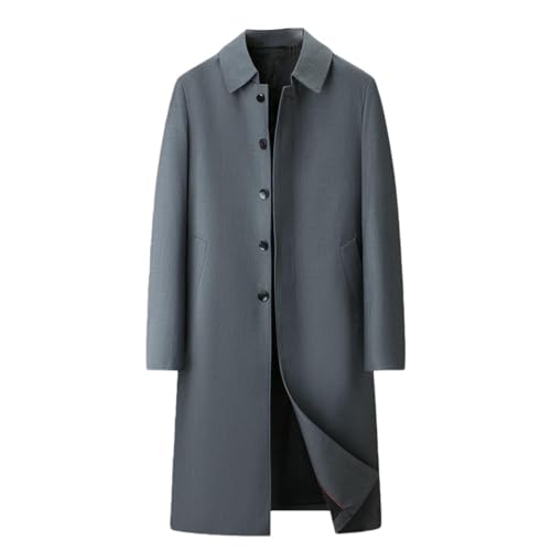 Trench-coat homme élégant coupe affaires tissu fluide sans repassage gris L
