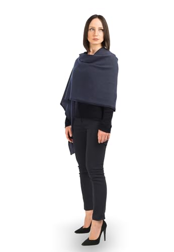 Dalle Piane Cashmere - Stola aus 100% Kaschmir - Made in Italy - für Frau, Farbe: Blau, Einheitsgröße