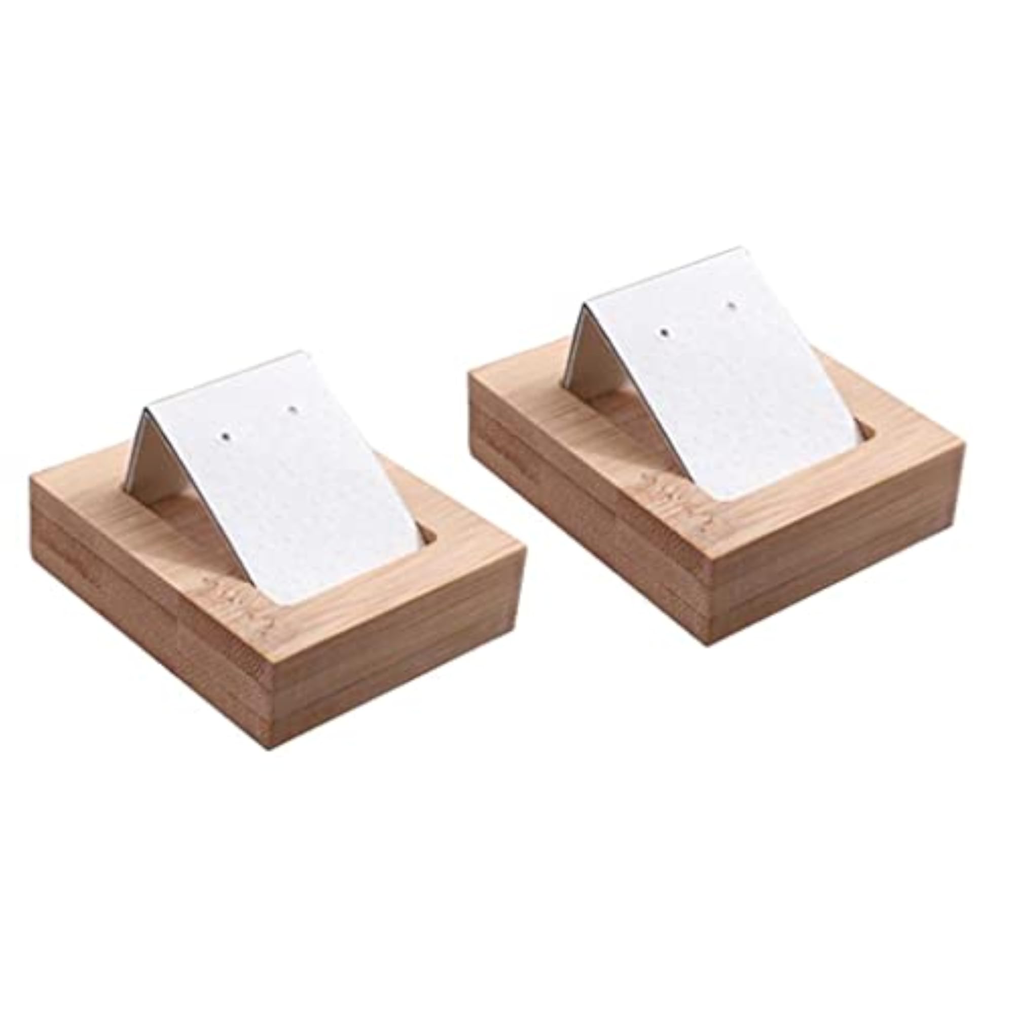 Earring Card Holder with Tray, 2 Pairs, White
