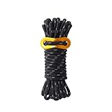 AMSLSIU Cuerda de Escalada, Estructura Firme de Resistencia, Cuerda Eslinga para Senderismo, Resistente al Desgaste, Equipo para Exteriores, Cable Paracord, Negro