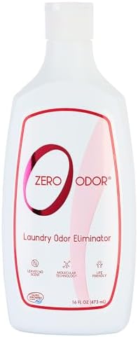 Zero Odor – Laundry Odor Eliminator - Permanently Eliminate laundry Odor – Patented Molecular Technology Best For Clothes, Towels & Linens, Shoes, Bags, Etc. - rinse and refresh Again, 16oz