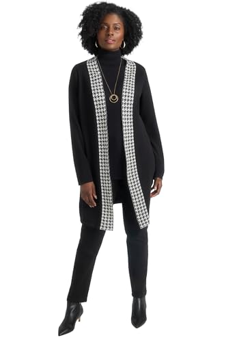 Jessica London Women's Plus Size Fine Gauge Cardigan Long Open Front Sweater