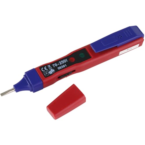 REV Stromprüfer, Spannungsprüfer 3 in 1, 70-250V, LED Anzeige, rot-blau