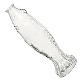 HOOTNEE Jarrón Decorativo de Vidrio Forma de Pez Transparente, Botella de Cristal para Flores Artificiales y Naturales, Decoración para Hogar y Oficina, Diseño Artístico y Funcional,