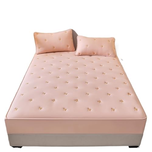 Funda de colchón extra gruesa impermeable bordada, acolchada, protector de cama tamaño King (lazo 1 180 x 220 x 30 cm, 1 unidad)