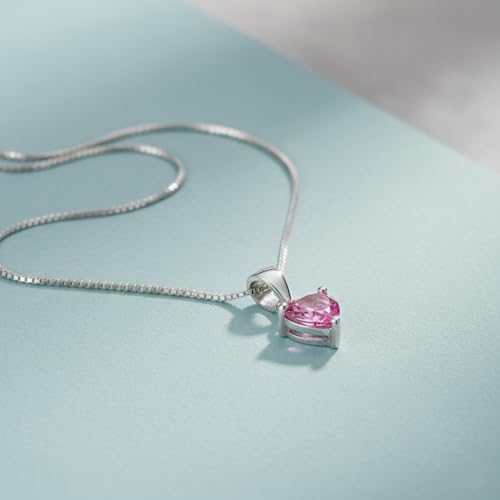 Image of Parnika 925 Sterling Silver Heart Solitaire Zircon Pendant for Women and Girls | Gift for Women n Girls | With Certificate of Authenticity | Pendant Only | Locket|