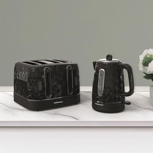 Hamilton Beach Toaster 4 Slice, Diamond, 2300W, 6 Browning Controls, Defrost, Reheat & Cancel Settings, Removable Crumb Tray, High Lift Eject, Black - HBT3221B - Image 4