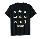 yoga katze om sport yogaworkshop cat humor meditation T-Shirt