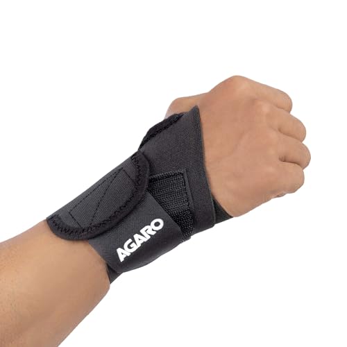 AGARO Muñequera con lazo para el pulgar para deportes, lesiones, alivio del dolor de crossfit, férula para túnel carpiano, para entrenamiento de muñeca, correas de agarre de mano, para hombres y