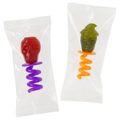 MIJOMA Halloween Finger Lollipops 3er Set – 42 Stück Totenkopf & Kürbis Lutscher mit Spirale zum Aufstecken – Apfel & Erdbeer Geschmack – Gruselige Süßigkeit für Party & Trick or Treat