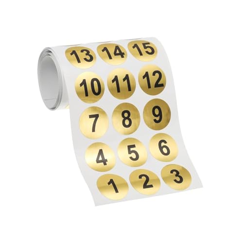 1 to 99 Gold Number Stickers 0.8-Inch Round Self-Adhesive PVC Labels Multipurpose for Cups Storage Office Party Inventory Planner & Craft Decoration Full Set